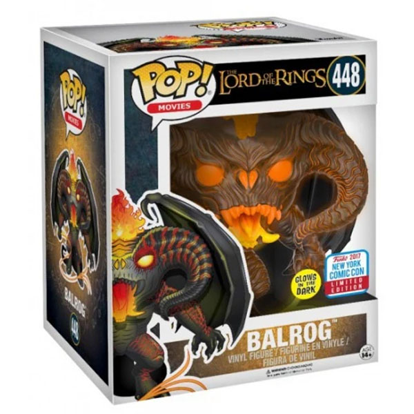 Funko POP #448 The Lord of the Rings Balrog Glow Exclusive 6 Inch Figure (NYCC Sticker)